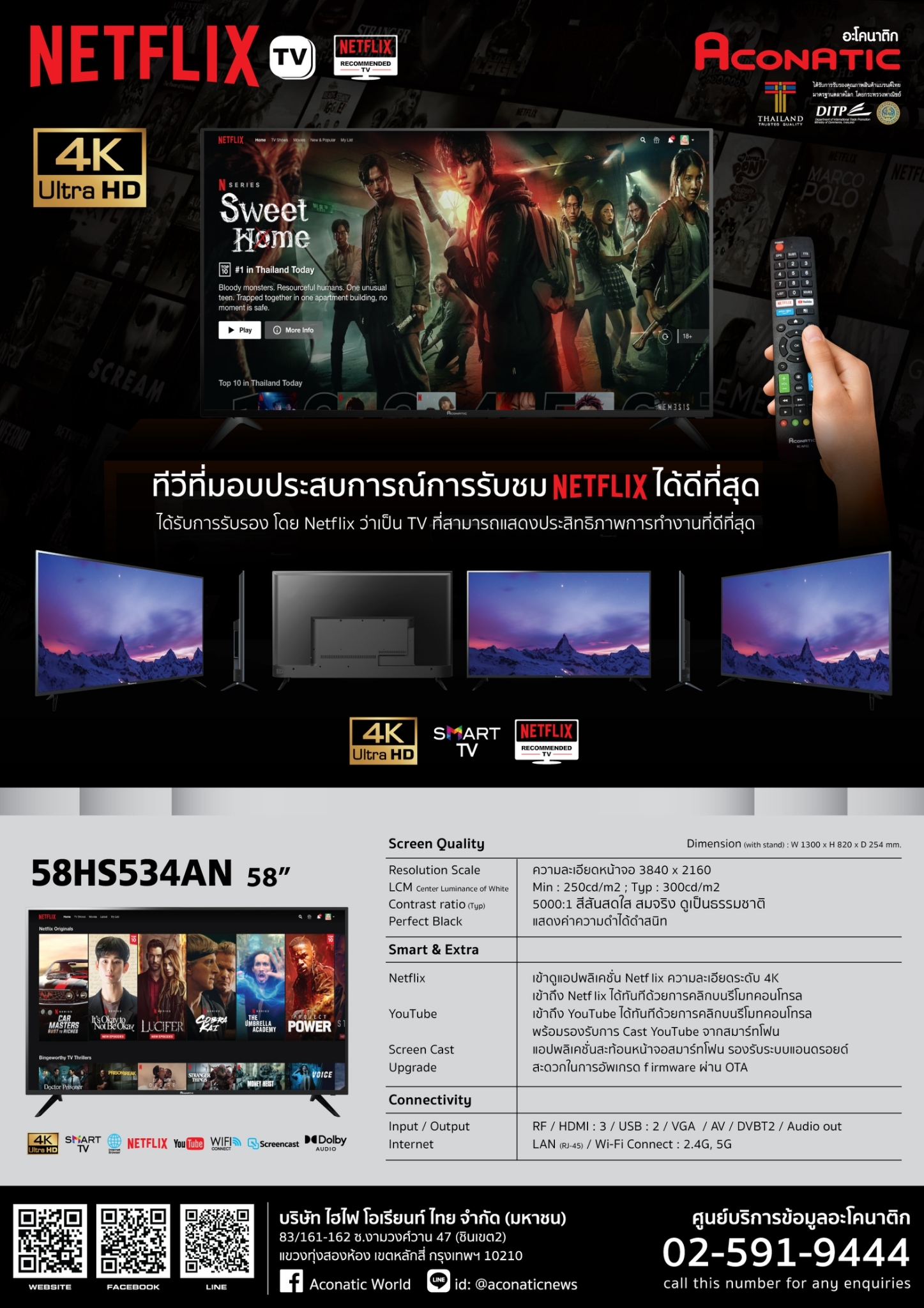 Netflix TV 58" model 58HS534AN