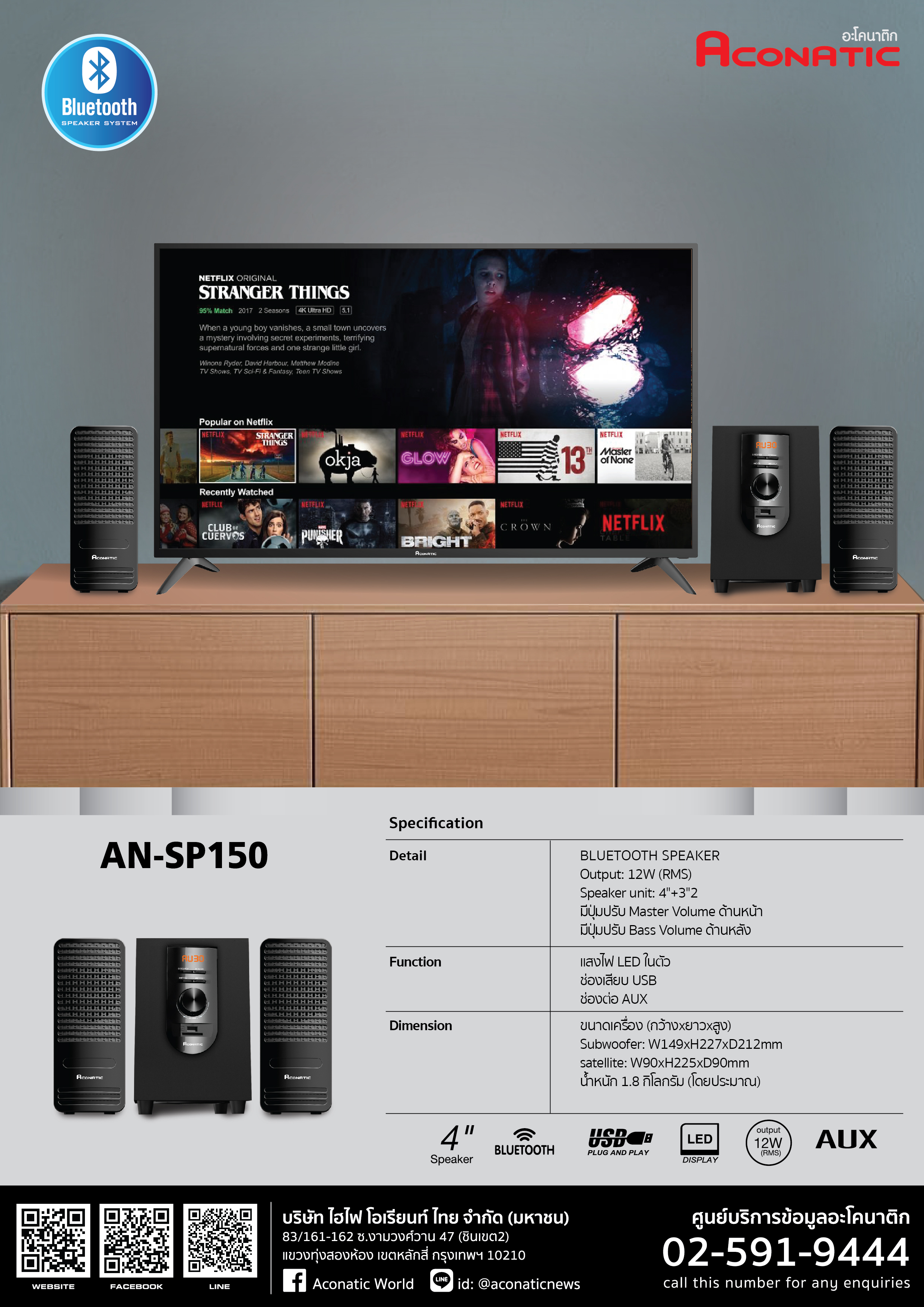 Multi Speaker 2.1CH model AN-SP150