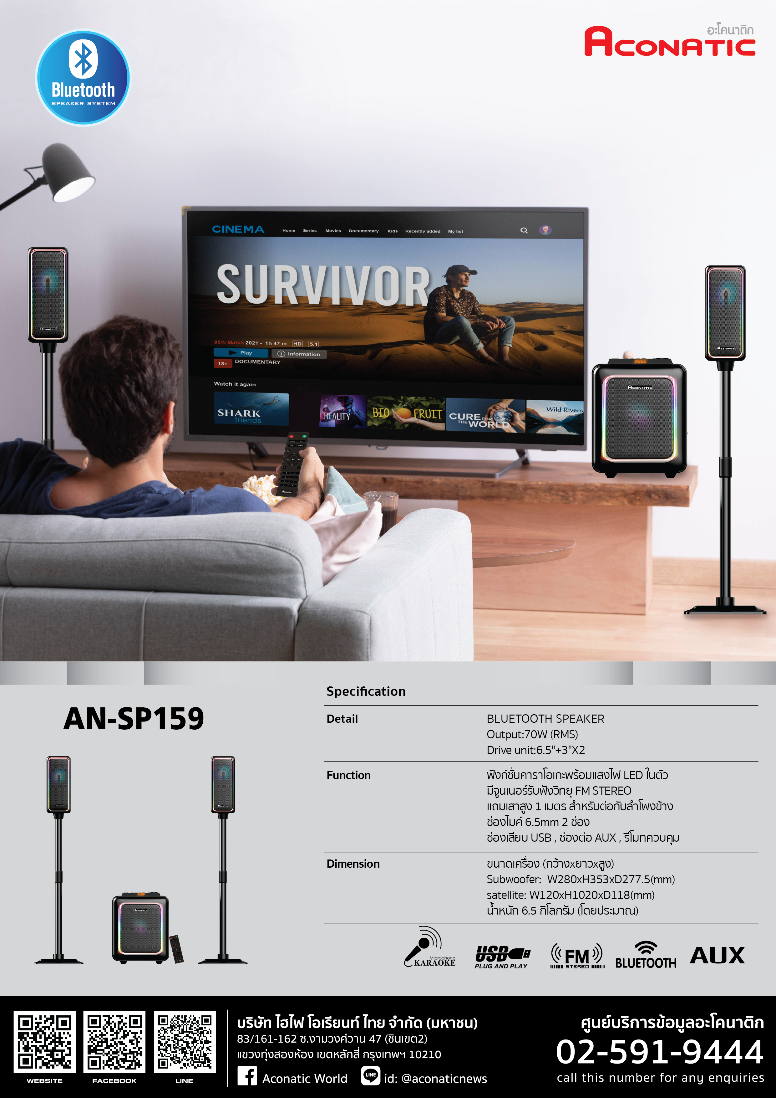 Speaker 2.1CH model AN-SP159