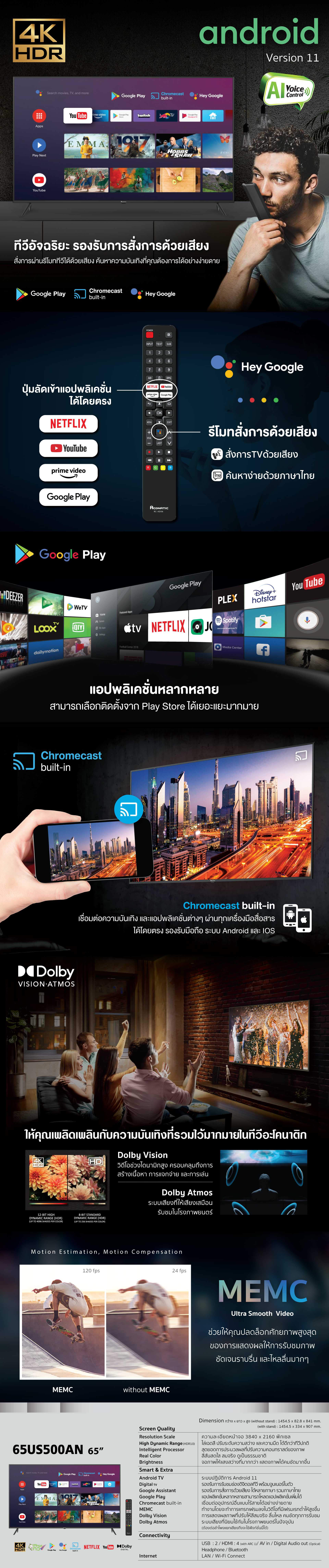 Android TV 65" model 65US500AN