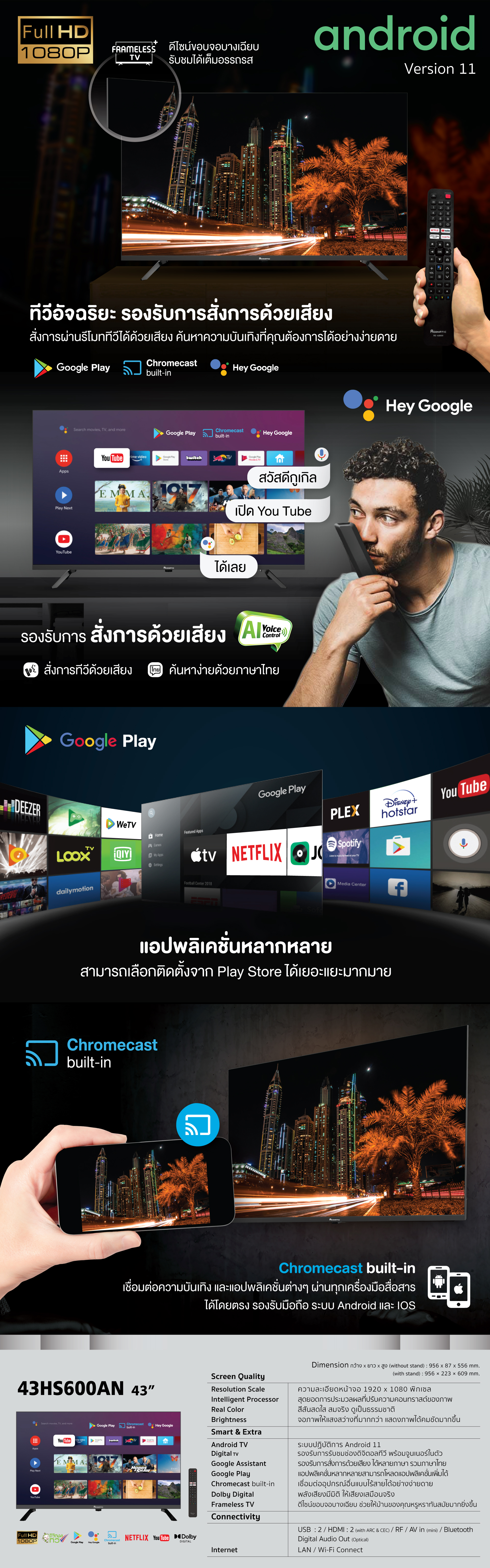 Android TV 43" model 43HS600AN