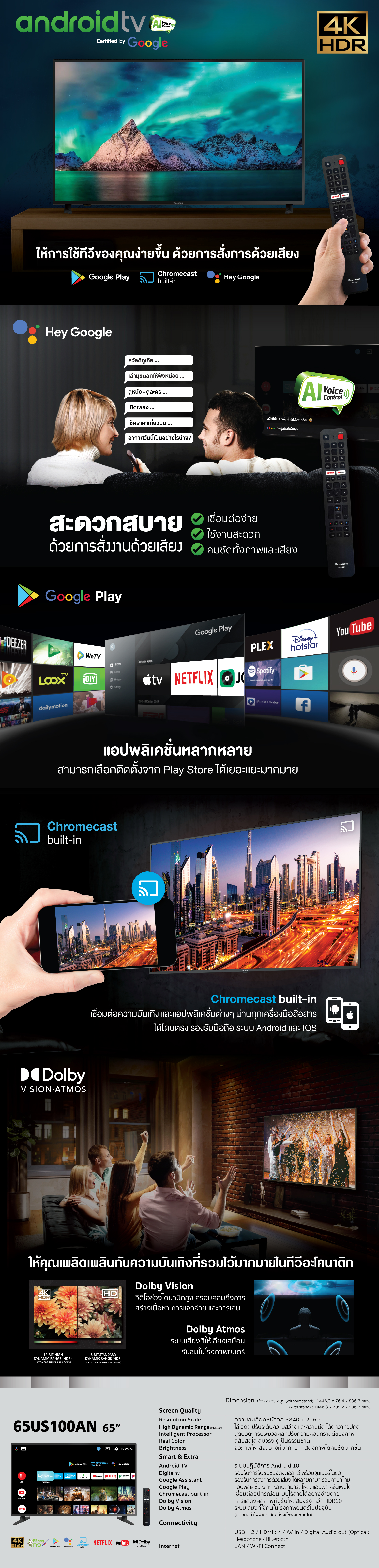 Android TV 65" model 65US100AN