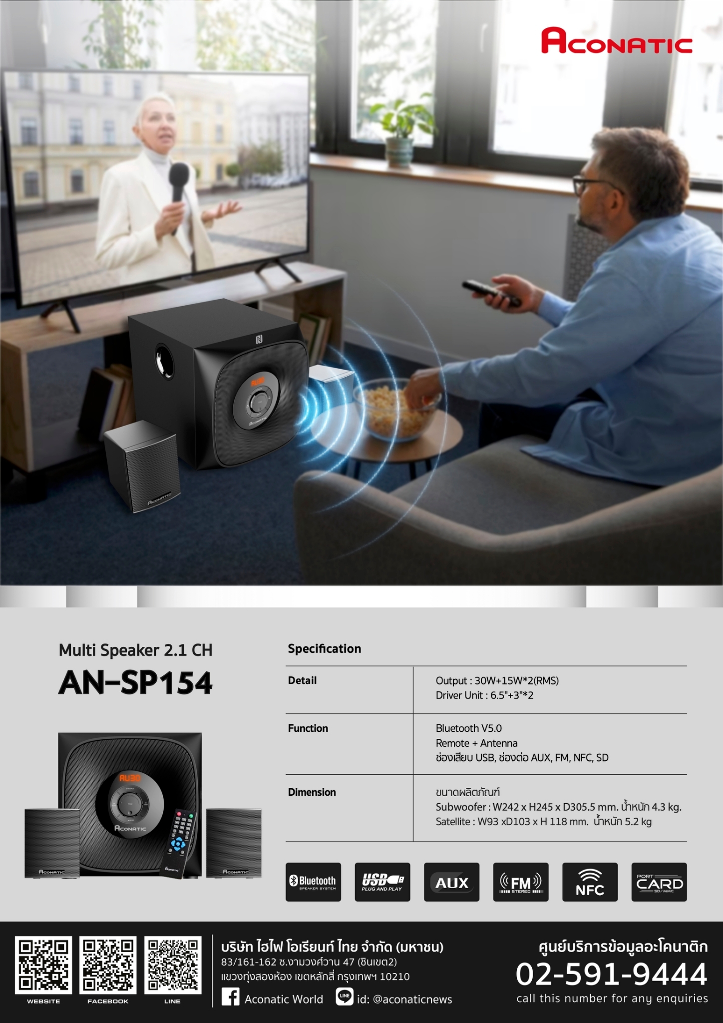 Multi Speaker 2.1CH model AN-SP154