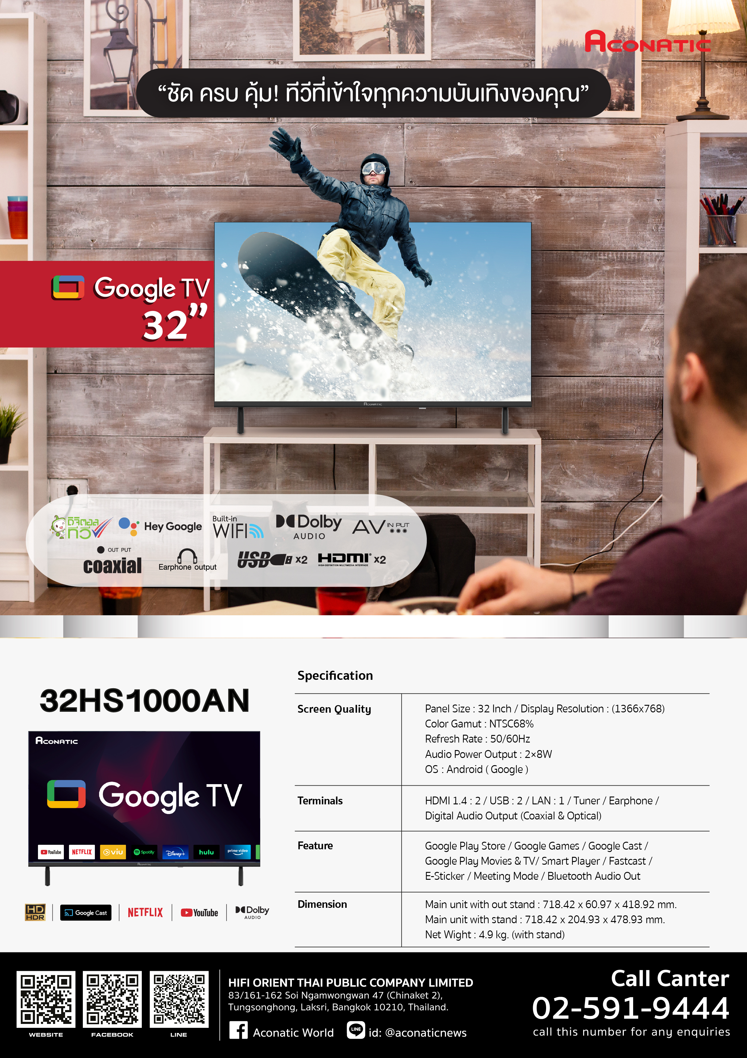 Google TV 32" model 32HS1000AN